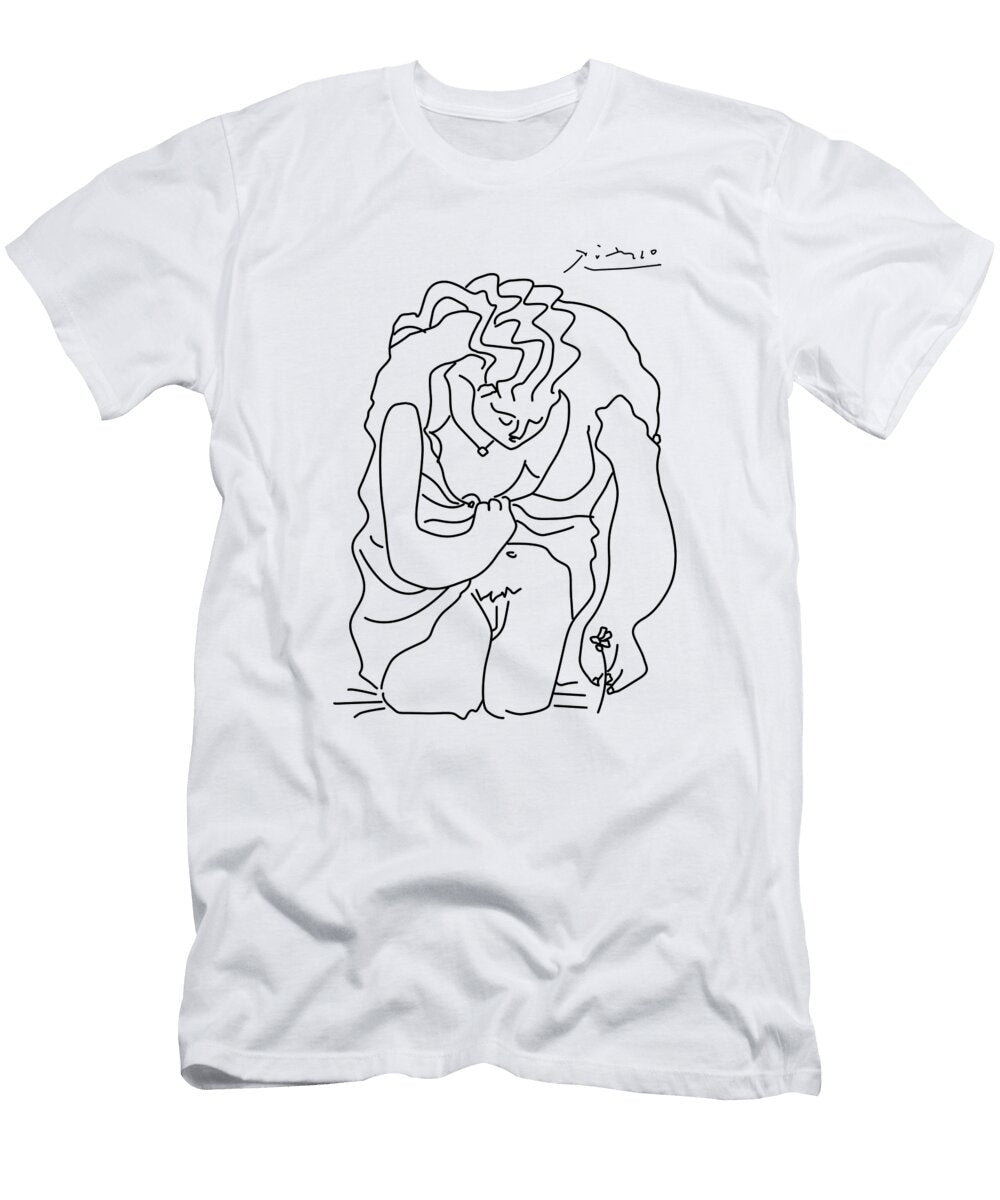 Picasso Girl Picking Flowers Terry Bill T-Shirt