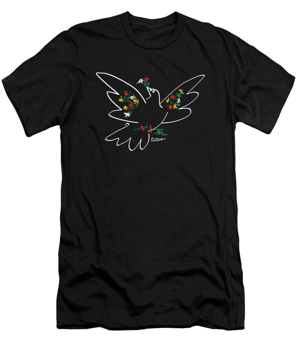 Picasso the Dove of Peace with Flowers Terry Bill T-Shirt