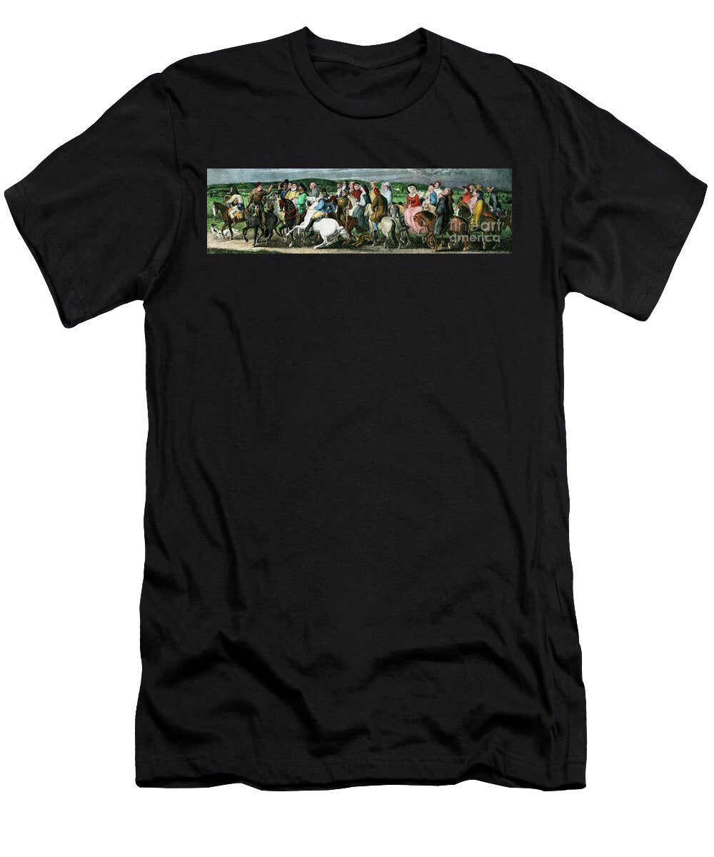 Pilgrims From a Scene in the Canterbury Tales By Canterbury Tales By Geoffrey Chaucer American School T-Shirt