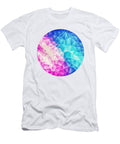 Pink Ice Blue Abstract Polygon Crystal Cubism Low Poly Triangle Design Philipp Rietz T-Shirt