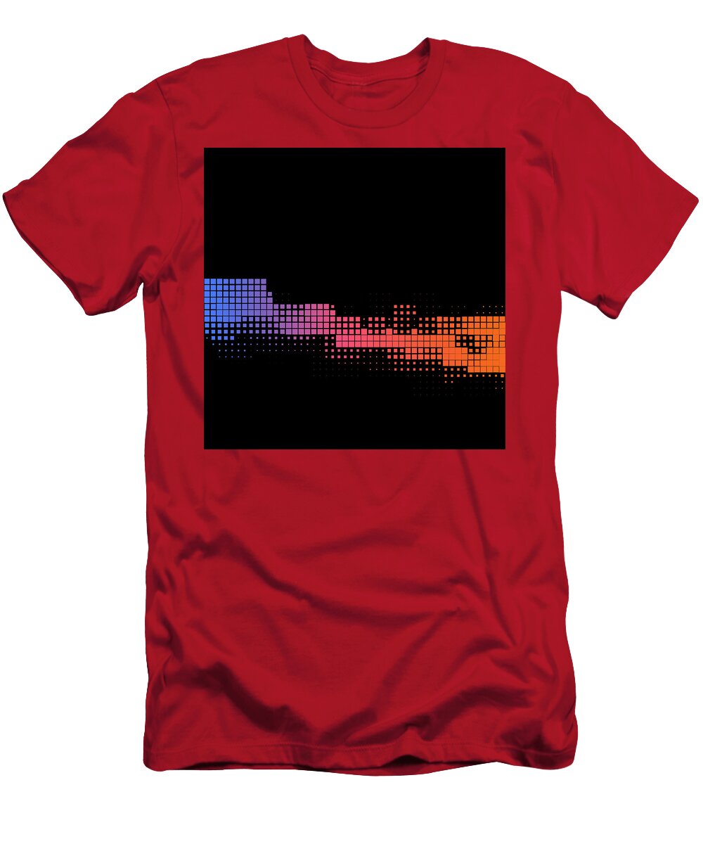 Pixel Background in Blue Pink and Orange Gradient Colors Pallab Paul T-Shirt