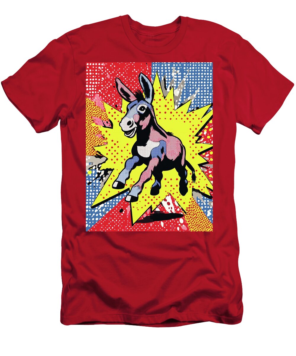Playful Comic Book Donkey Fabrizio Cassetta T-Shirt