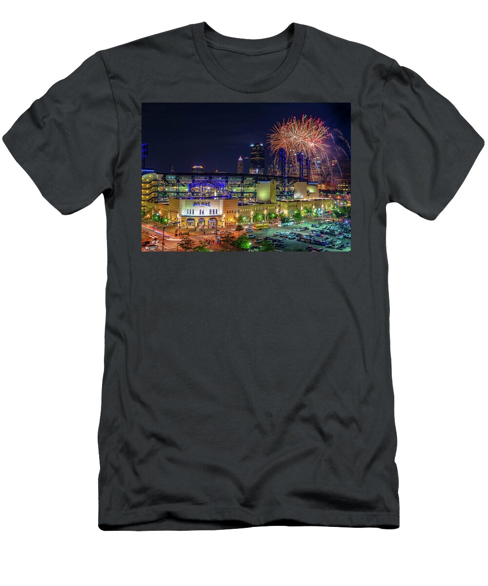 Pnc Fireworks in Red Rj Stein Photography T-Shirt