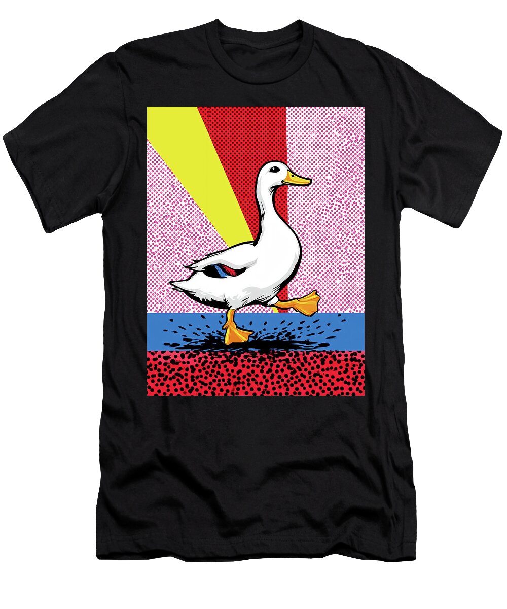 Pop Art Duck in Motion Fabrizio Cassetta T-Shirt