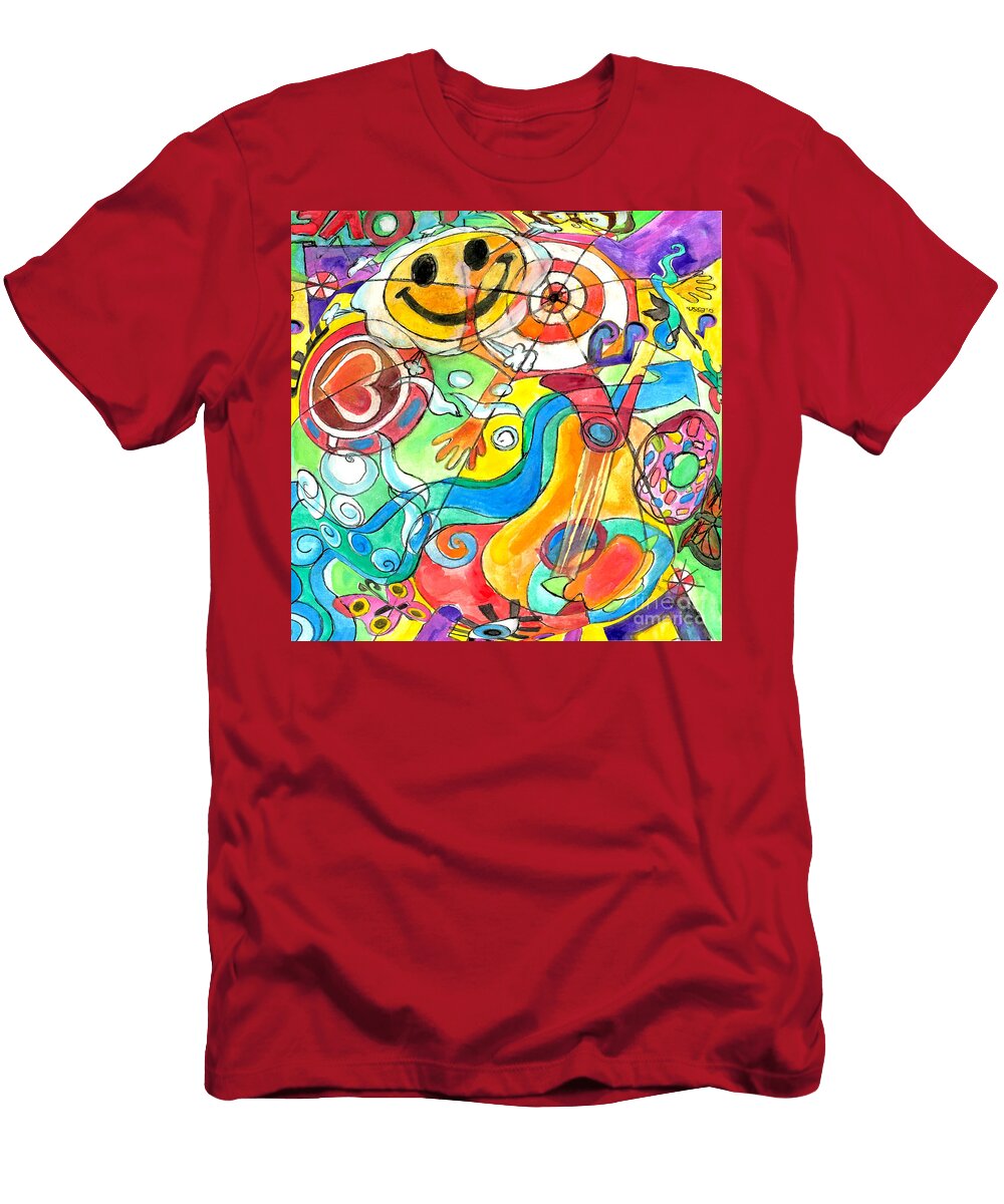 Pop Art Intersection Street Art with Smiley Face Balloon Genevieve Esson T-Shirt