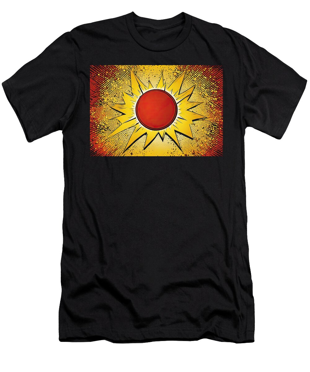 Pop Art Retro Comic Yellow and Red Background Versus Lightning Blast Halftone Dots Cartoon Vs Vector Illustration Stock Illustrationbackgrounds Comic Book Red Yellow Wafe Akkash T-Shirt