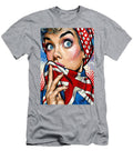 Pop Art Woman with British Flag Kevin Walker and Pixel Reverie T-Shirt