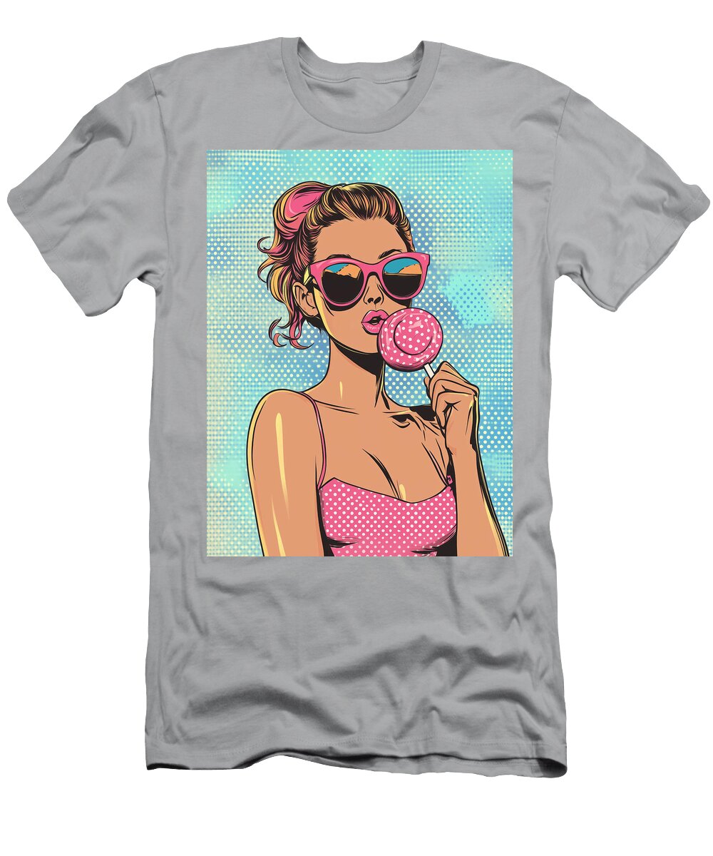 Pop Art Woman with Lollipop and Sunglasses Venged Walker T-Shirt