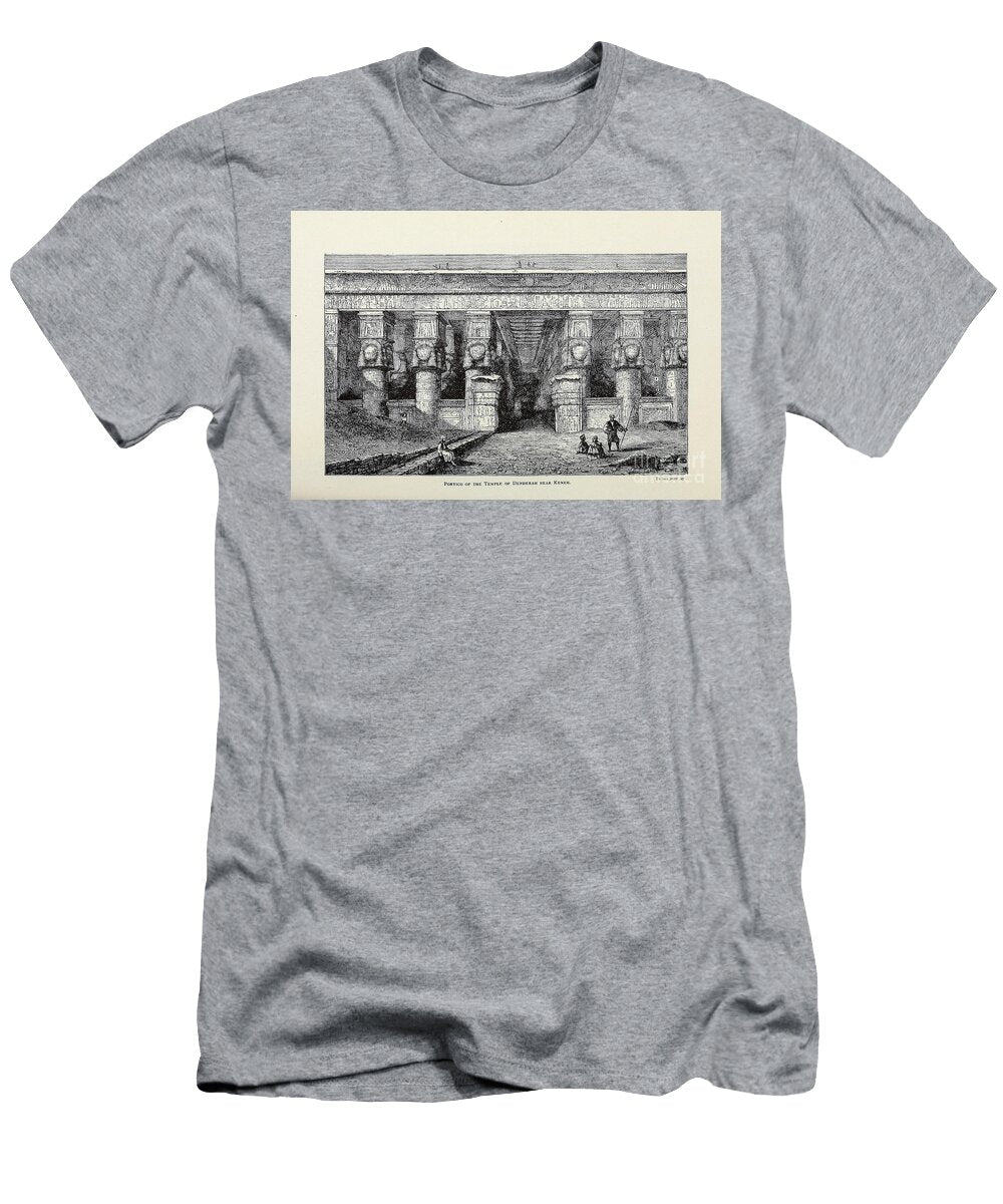 Portico of the Temple of Denderah Near Keneh M4 Historic Illustrations T-Shirt