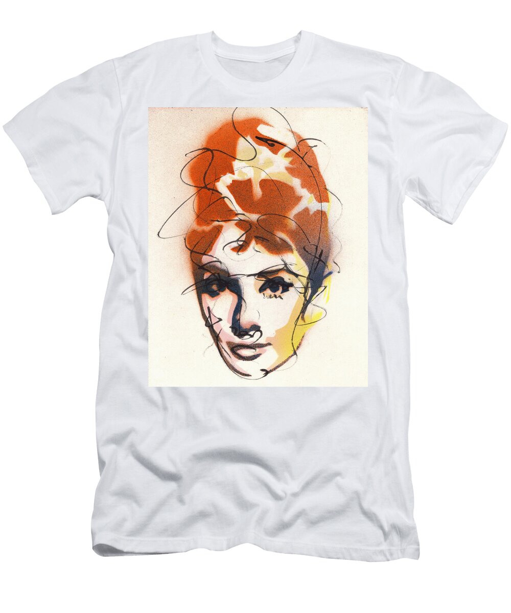 Portrait of Audrey Hepburn 4 Ryan Hopkins T-Shirt