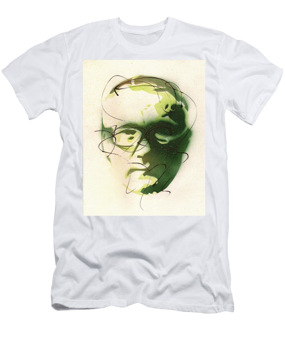 Portrait of Damien Hirst 1 Ryan Hopkins T-Shirt