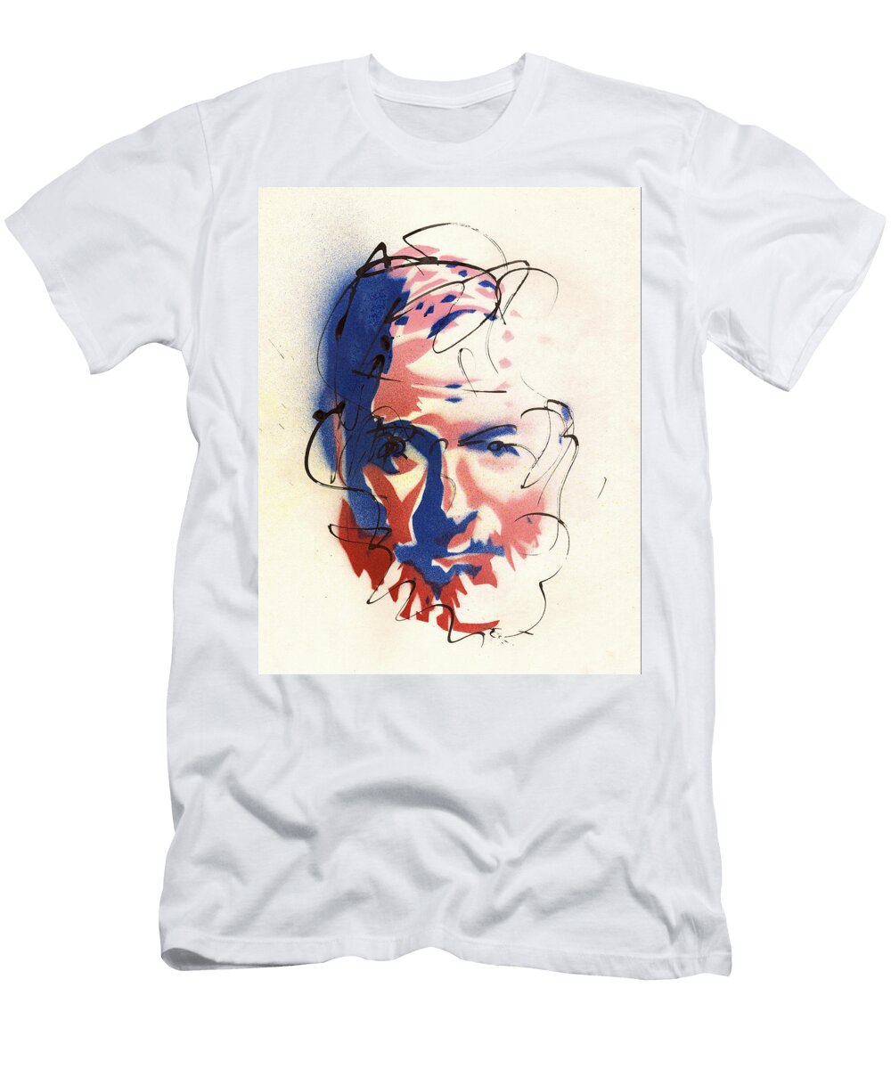 Portrait of Ernest Hemingway Ryan Hopkins T-Shirt