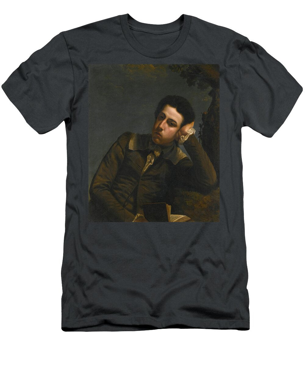 Portrait of John Penwarne Junior Resting on a Mossy Bank Holding a Book John Opie T-Shirt
