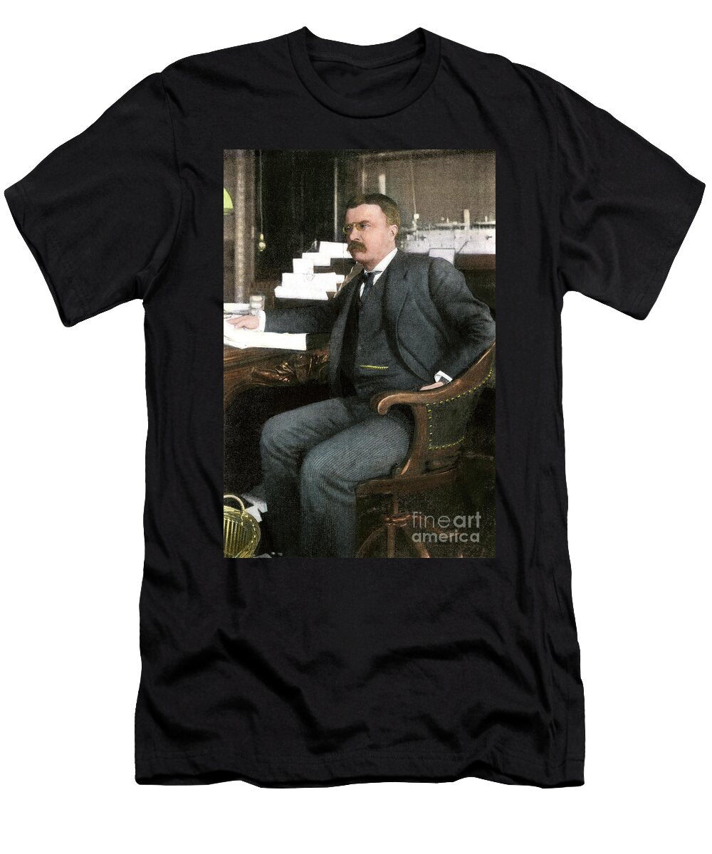 Portrait of Theodore Roosevelt in His Office 1898 American School T-Shirt