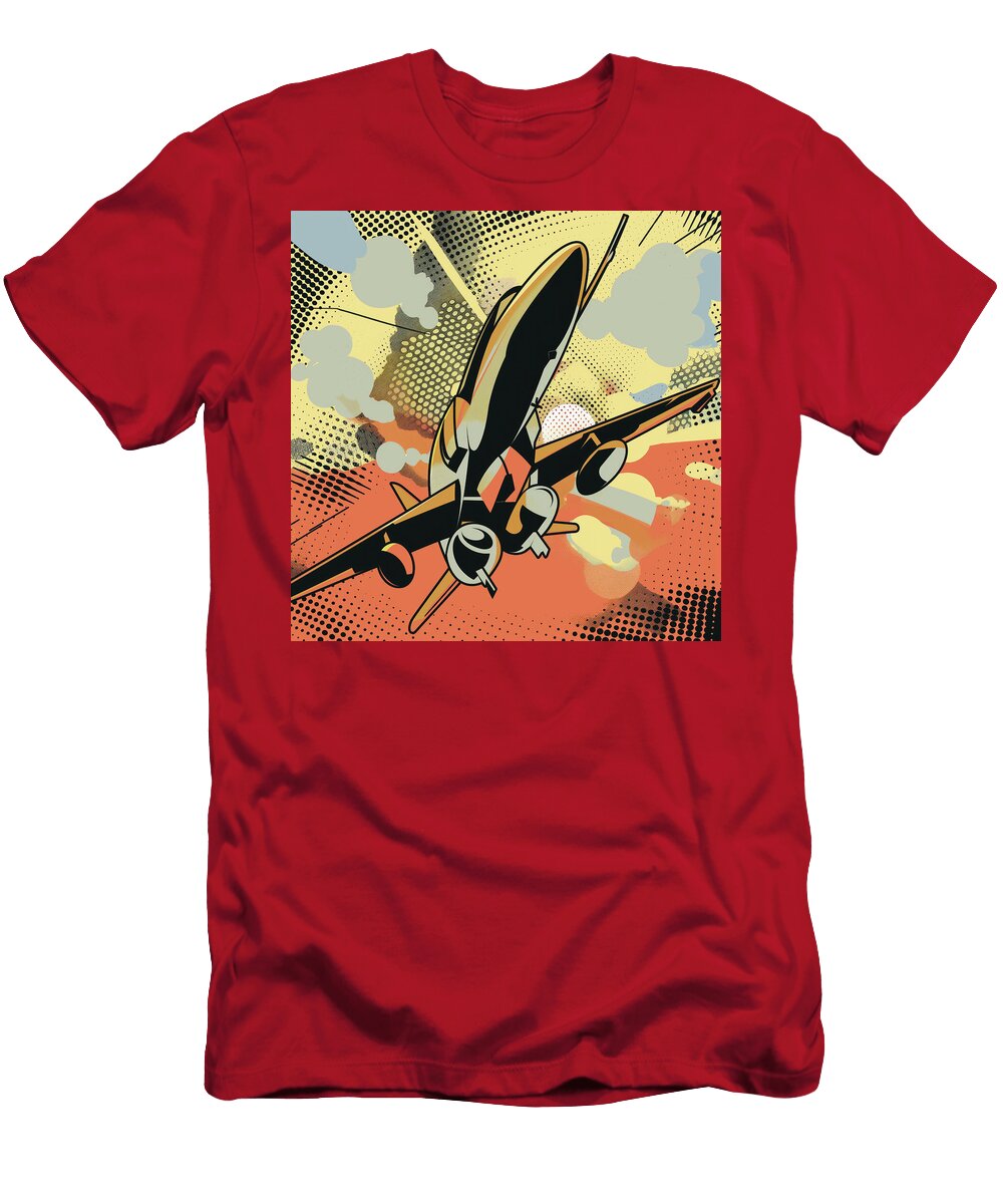 Private Jet Airplane Comic Book Art 36 Mad Paperairplanes T-Shirt