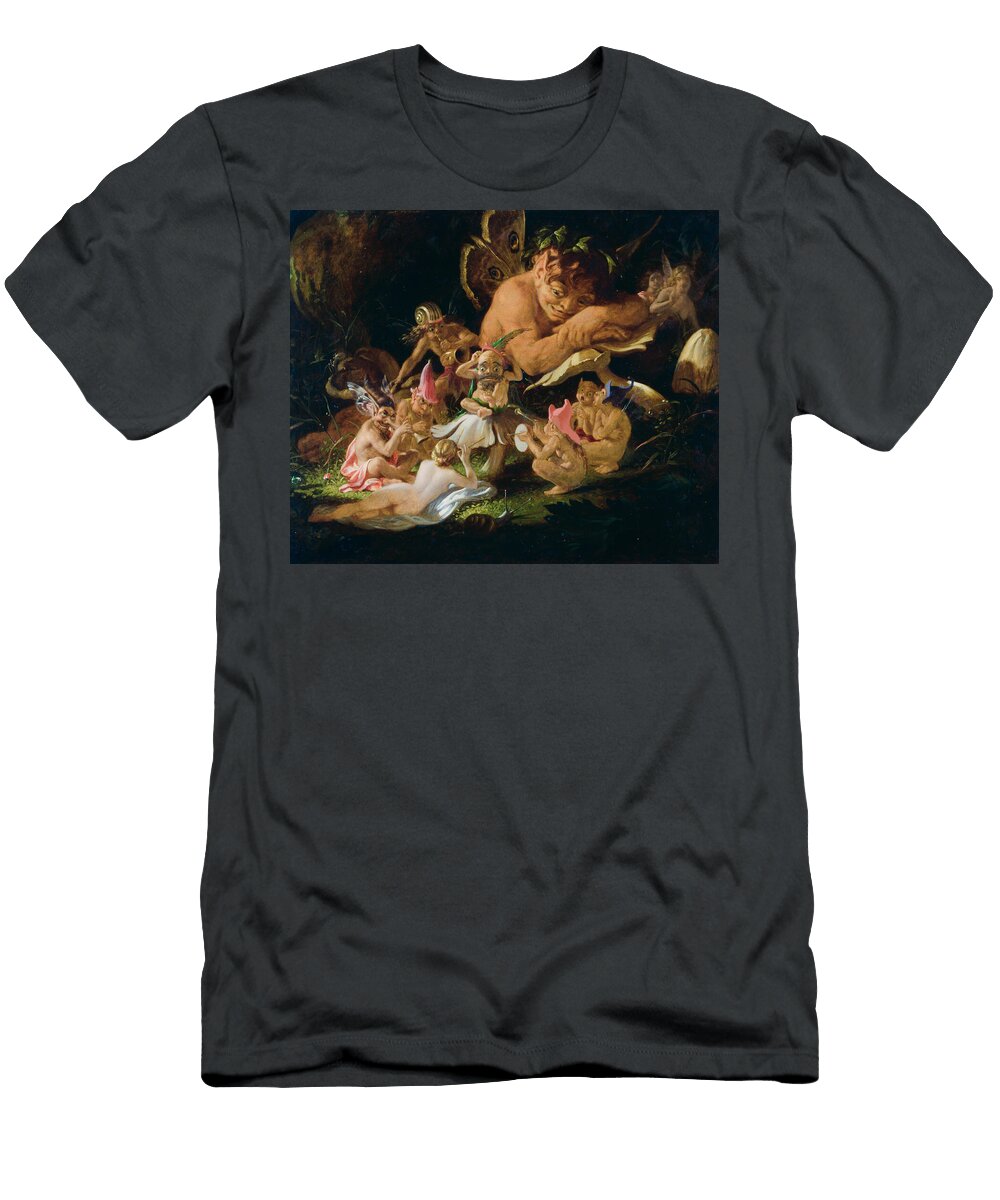Puck and Fairies From a Midsummer Nights Dream 1850 By Joseph Noel Paton Orca Art Gallery T-Shirt