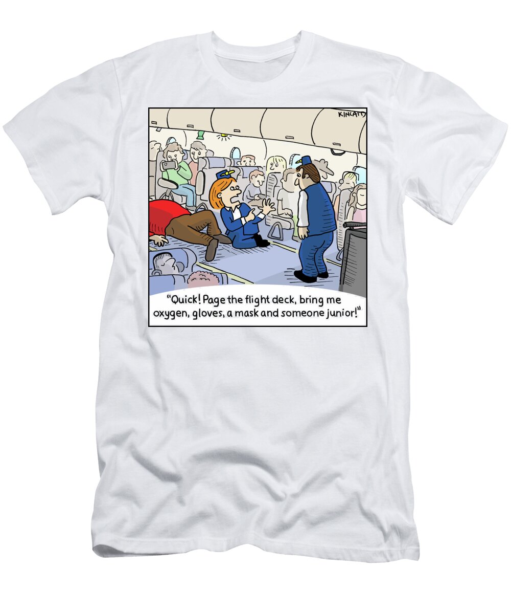 Quick Page the Flight Deck Bring Me Oxygen Gloves a Mask Kelly Kincaid T-Shirt