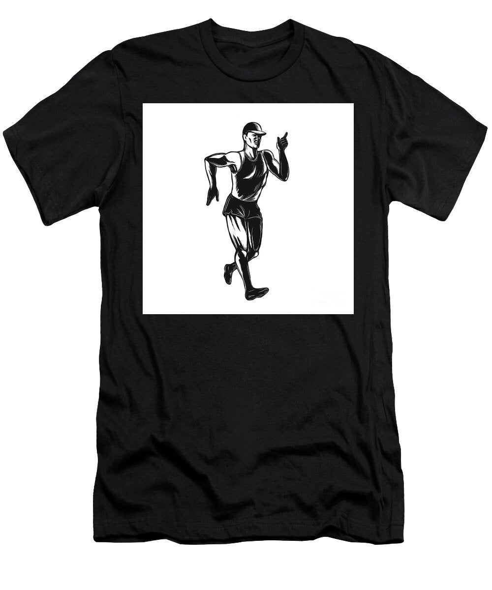 Race Walking Side Scratchboard Aloysius Patrimonio T-Shirt