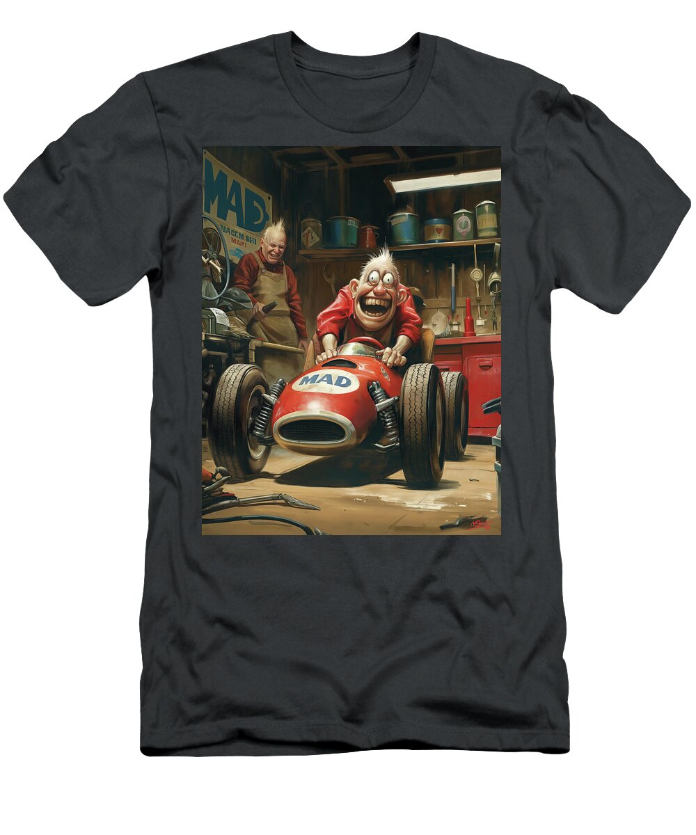 Racecar Mechanics Mad Comic Book Cover 30 Mad Paperairplanes T-Shirt