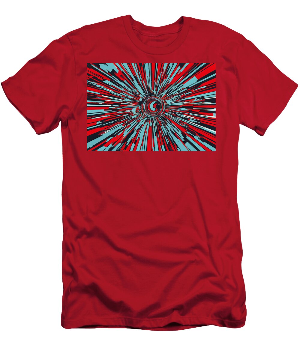 Radial Background of Halftones and High Speed Abstract Lines for Wafe Akkash T-Shirt
