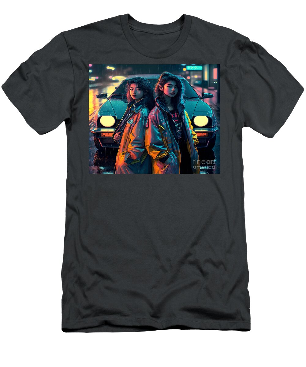 Rainy Day Drive Tranquil Temples Amidst Skyscrapers Mizorey T-Shirt