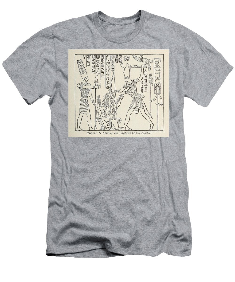 Rameses Ii Slaying His Captives At Abu Simbel M4 Historic Illustrations T-Shirt