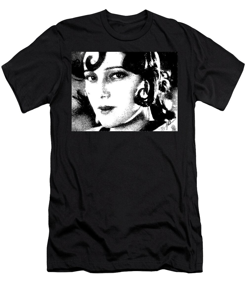 Raquel Meller Portrait in Ink Joaquin Abella T-Shirt