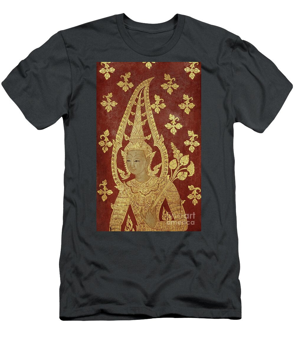 Rattanakosin Style Door Panel with Image of a Deity C1860 Thai School T-Shirt