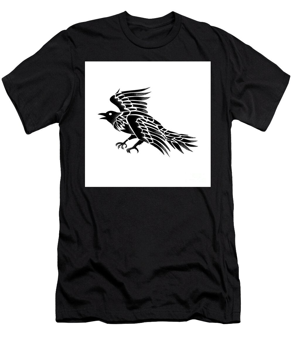 Raven Flying Side Tattoo Aloysius Patrimonio T-Shirt