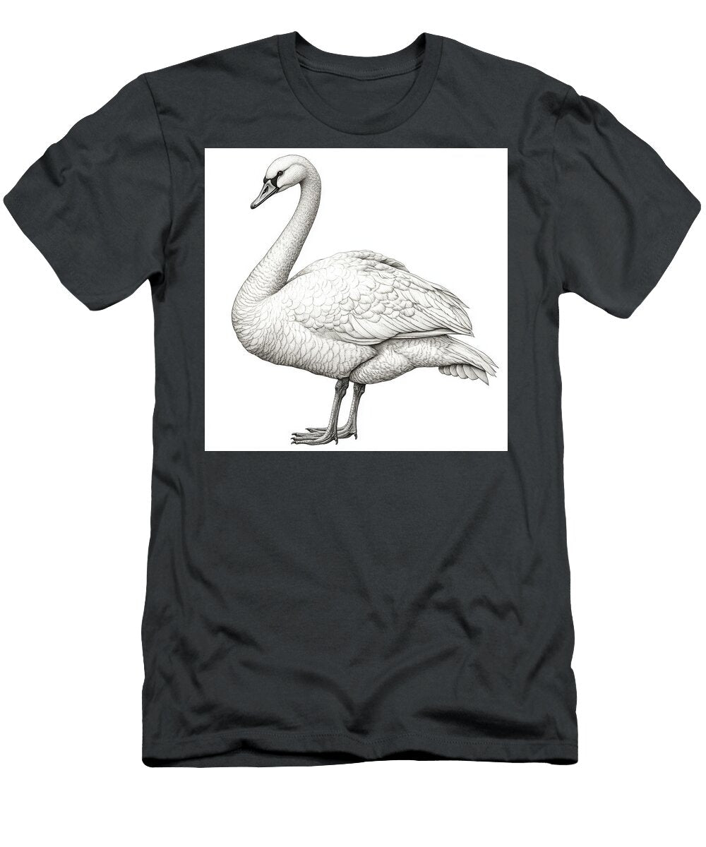 Realistic Drawing of a Graceful Swan Mabelle Ruyika T-Shirt