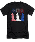 Red Blue White Three Cute German Shepherds Flag Natalie Lidford T-Shirt