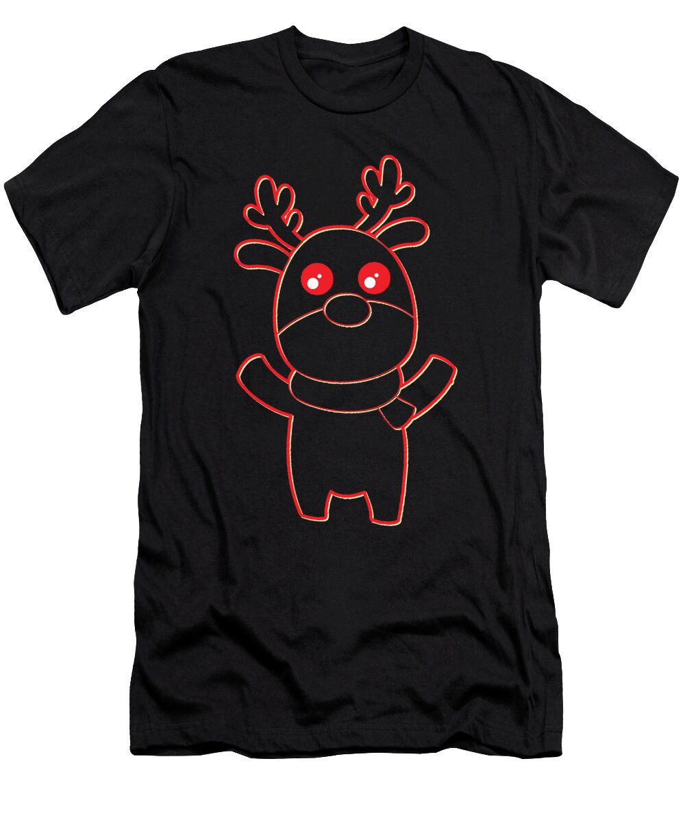 Reindeer Christmas Lineart Manuel Schmucker T-Shirt