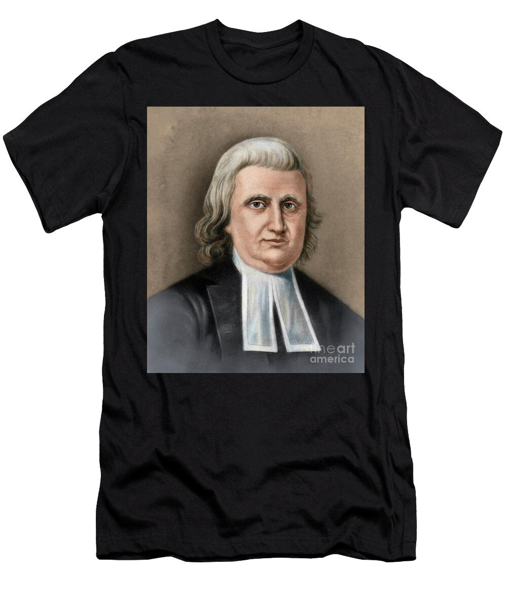 Reverend John Witherspoon 1723 1794 President of the College of New Jersey Later Princeton Digitally Colored Halftone Reproduction of a Portrait American School T-Shirt