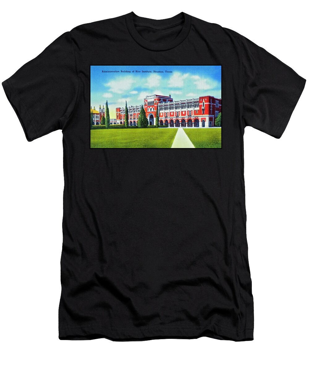 Rice Institute Administration Building Houston Texas Retro Vintage Poster Carol Japp T-Shirt