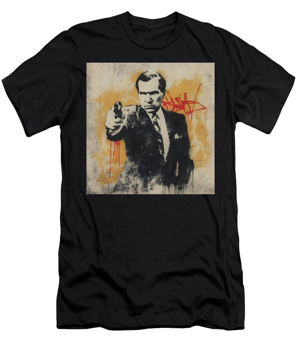 Richard Nixon Graffiti with Gun John Springfield T-Shirt