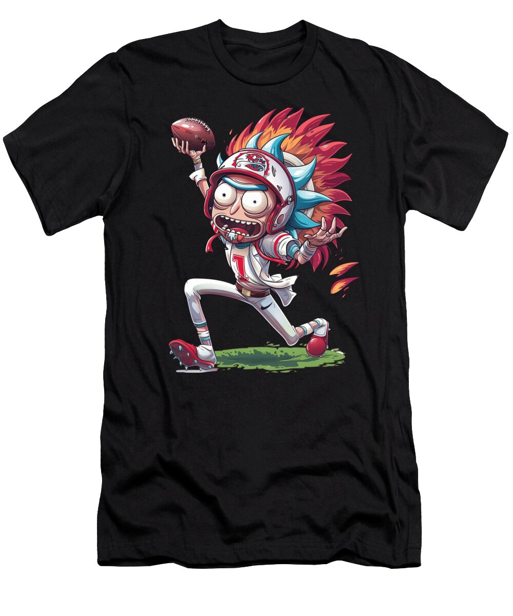 Rick and Morty Vs Cleveland Indians Logo Analyzing the Art Rush T-Shirt