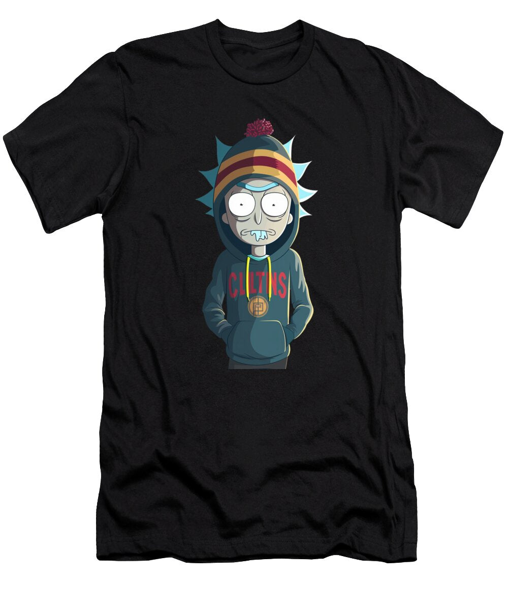 Rick and Morty Vs Cleveland Indians Logo Artistic Face Off Rush T-Shirt