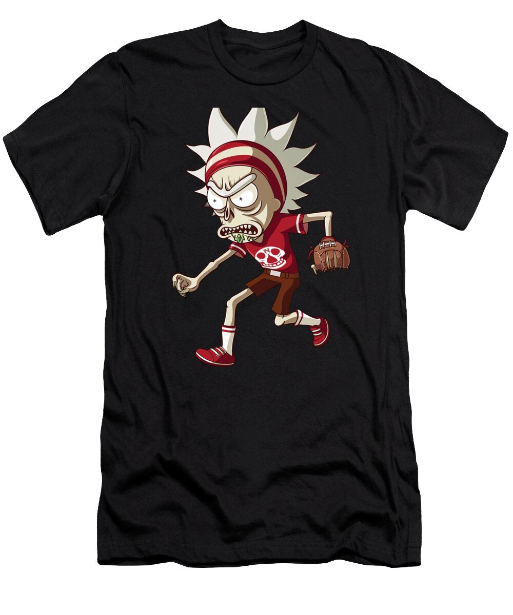 Rick and Morty Vs Cleveland Indians Logo Artistic Showdown Rush T-Shirt