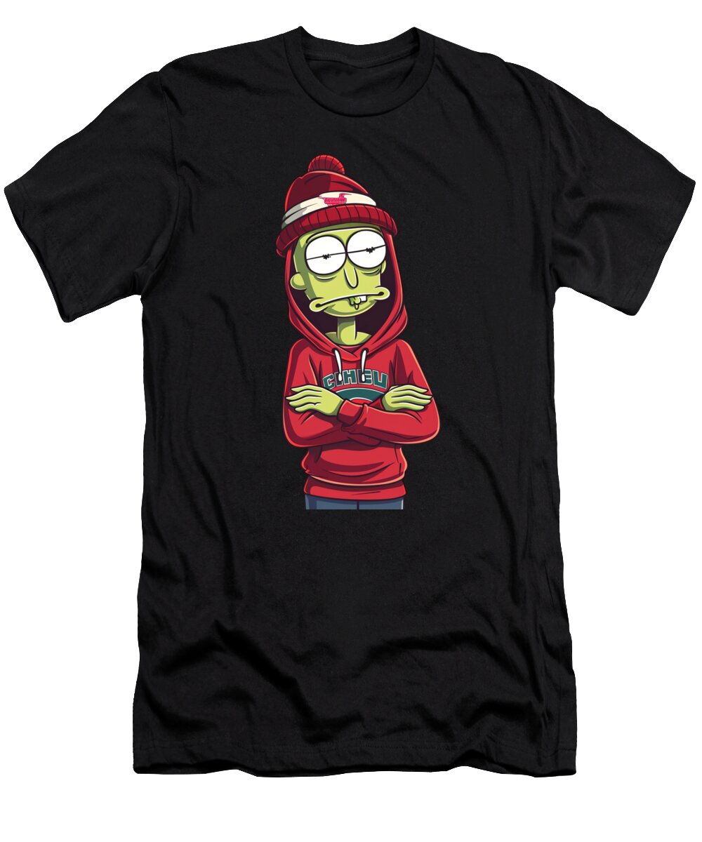 Rick and Morty Vs Cleveland Indians Logo Unveiling Design Elements Rush T-Shirt