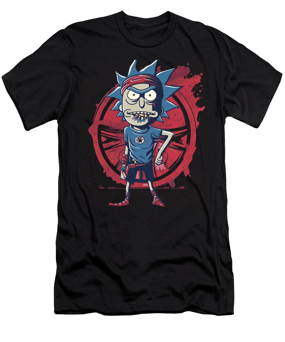 Rick and Morty Vs Cleveland Indians Logo Visual Comparison Rush T-Shirt