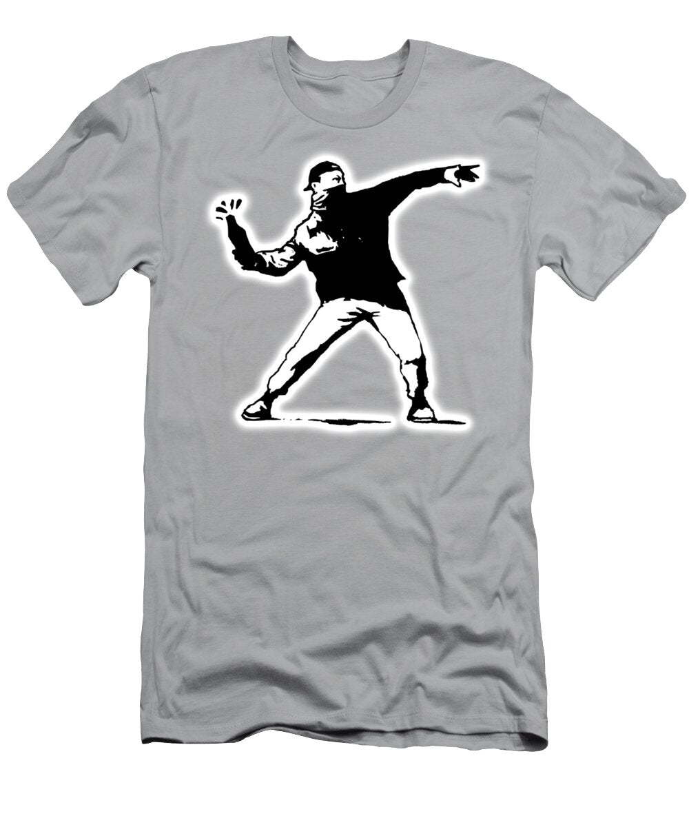 Rioter Throwing Molotov Cocktail Tom Hill T-Shirt