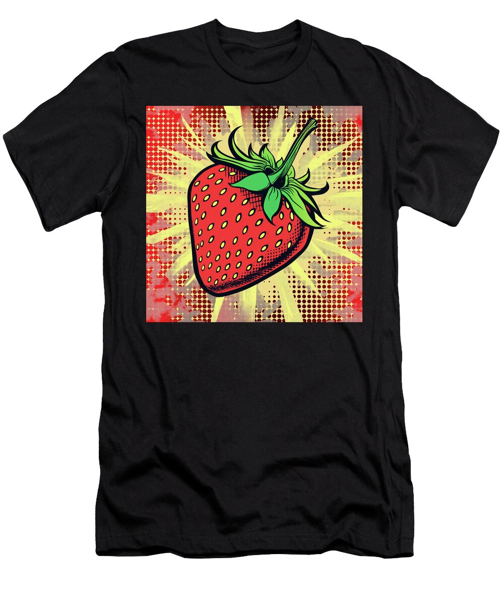 Ripe Strawberry Comic Book Art 90 Mad Paperairplanes T-Shirt