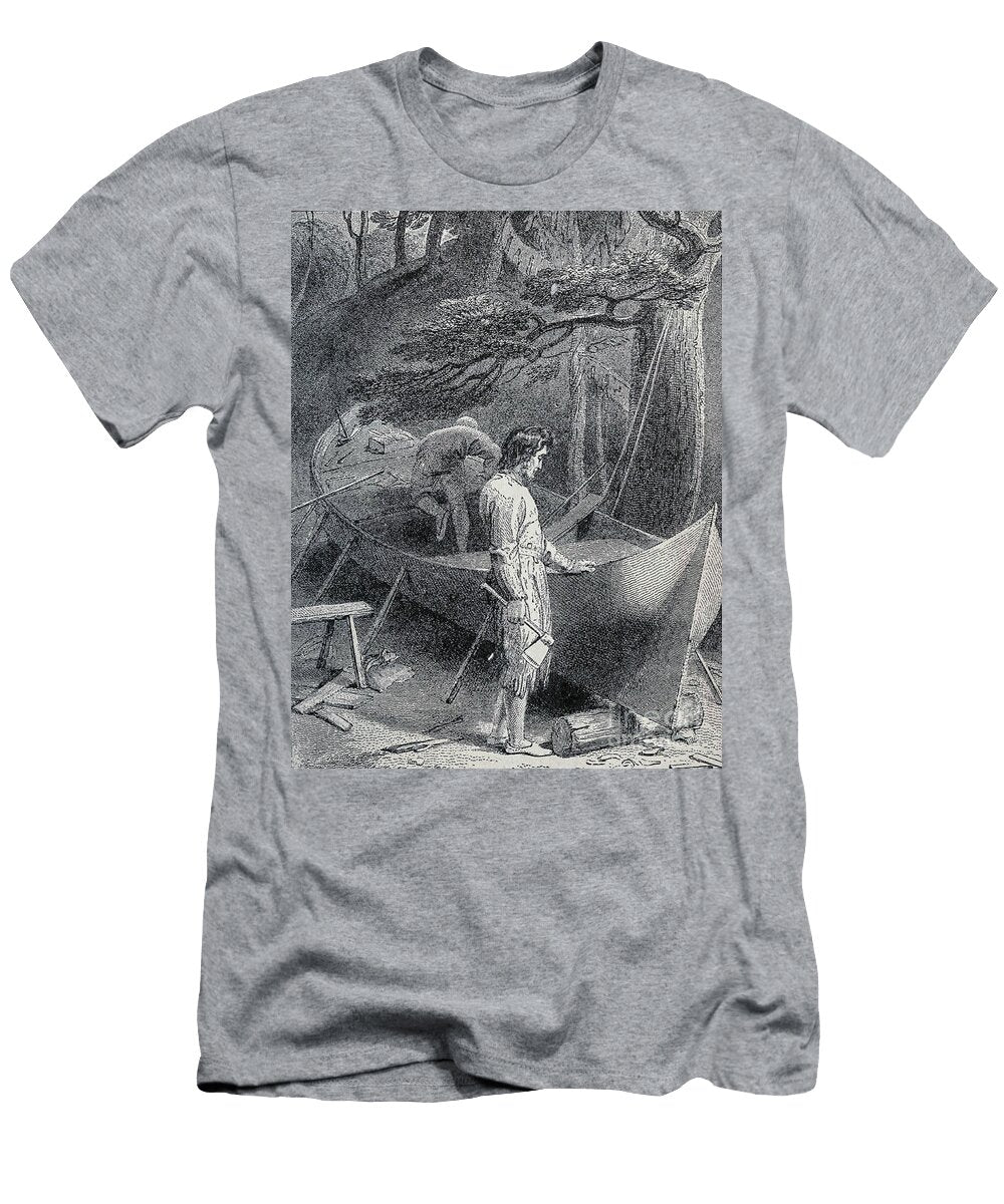 Robinson Crusoe and Friday Make a Boat C3 Historic Illustrations T-Shirt