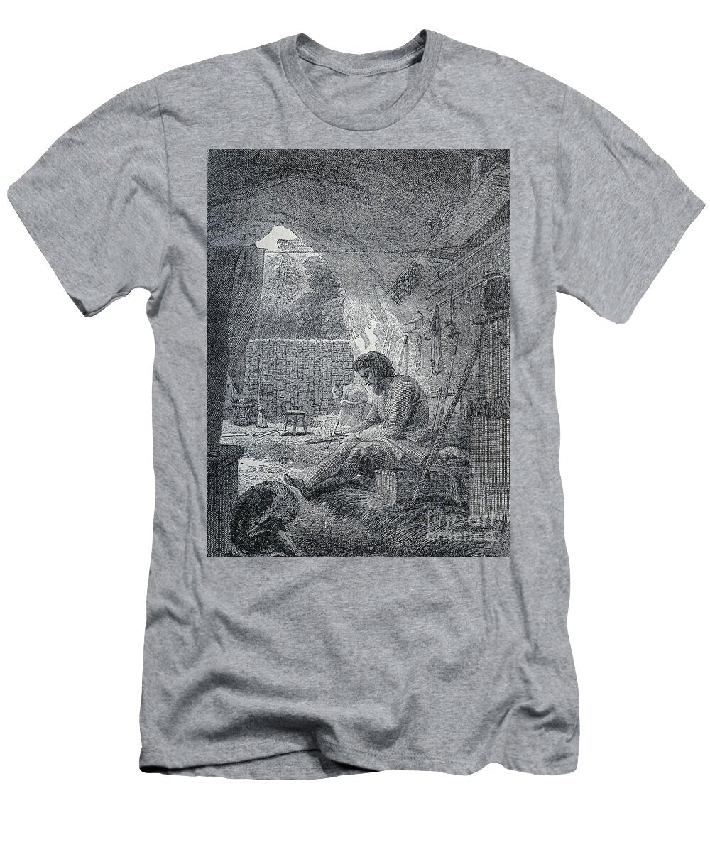 Robinson Crusoe At Work in His Cave C2 Historic Illustrations T-Shirt