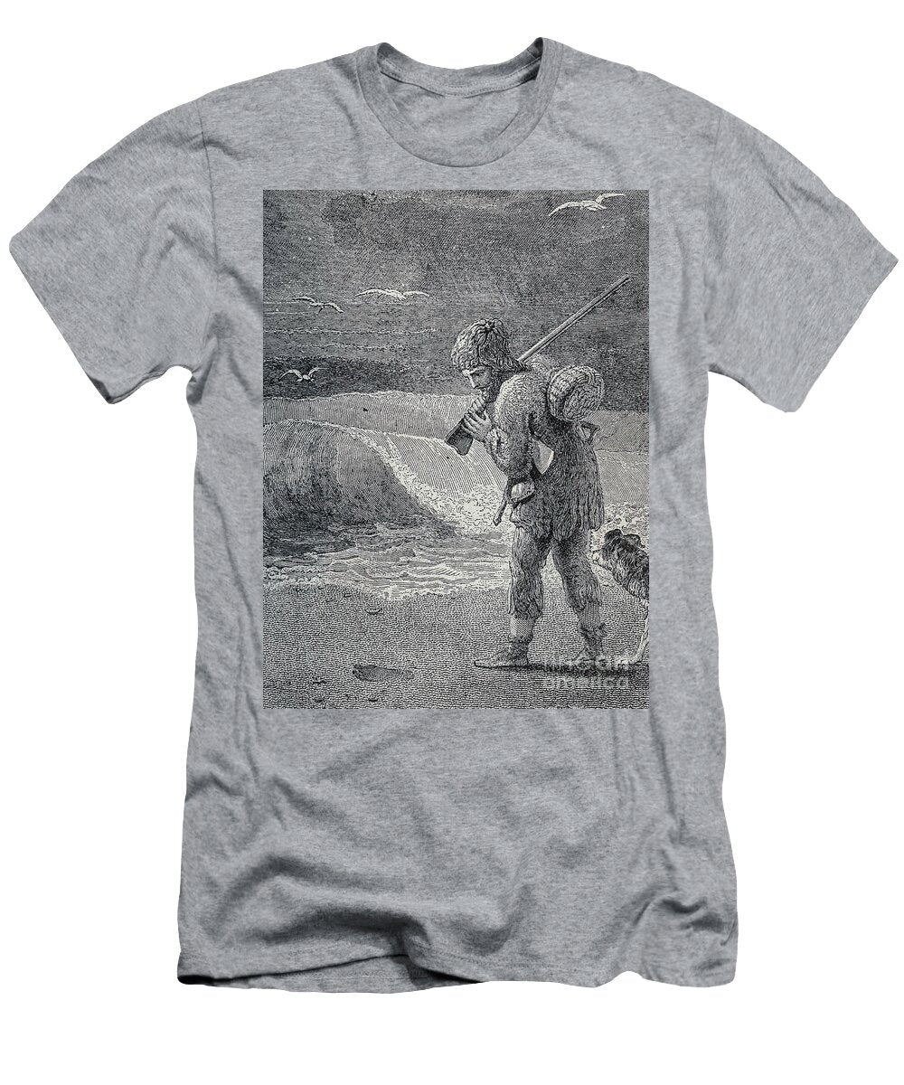 Robinson Crusoe Discovers the Print of a Mans Foot C2 Historic Illustrations T-Shirt