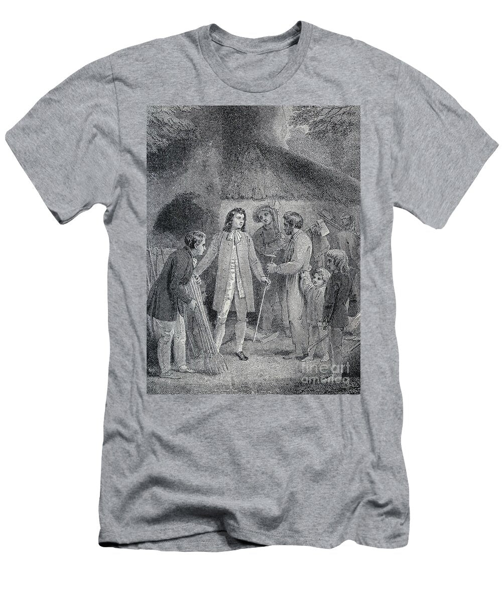Robinson Crusoe Distributing Tools of Husbandry Among the Inhabi C2 Historic Illustrations T-Shirt