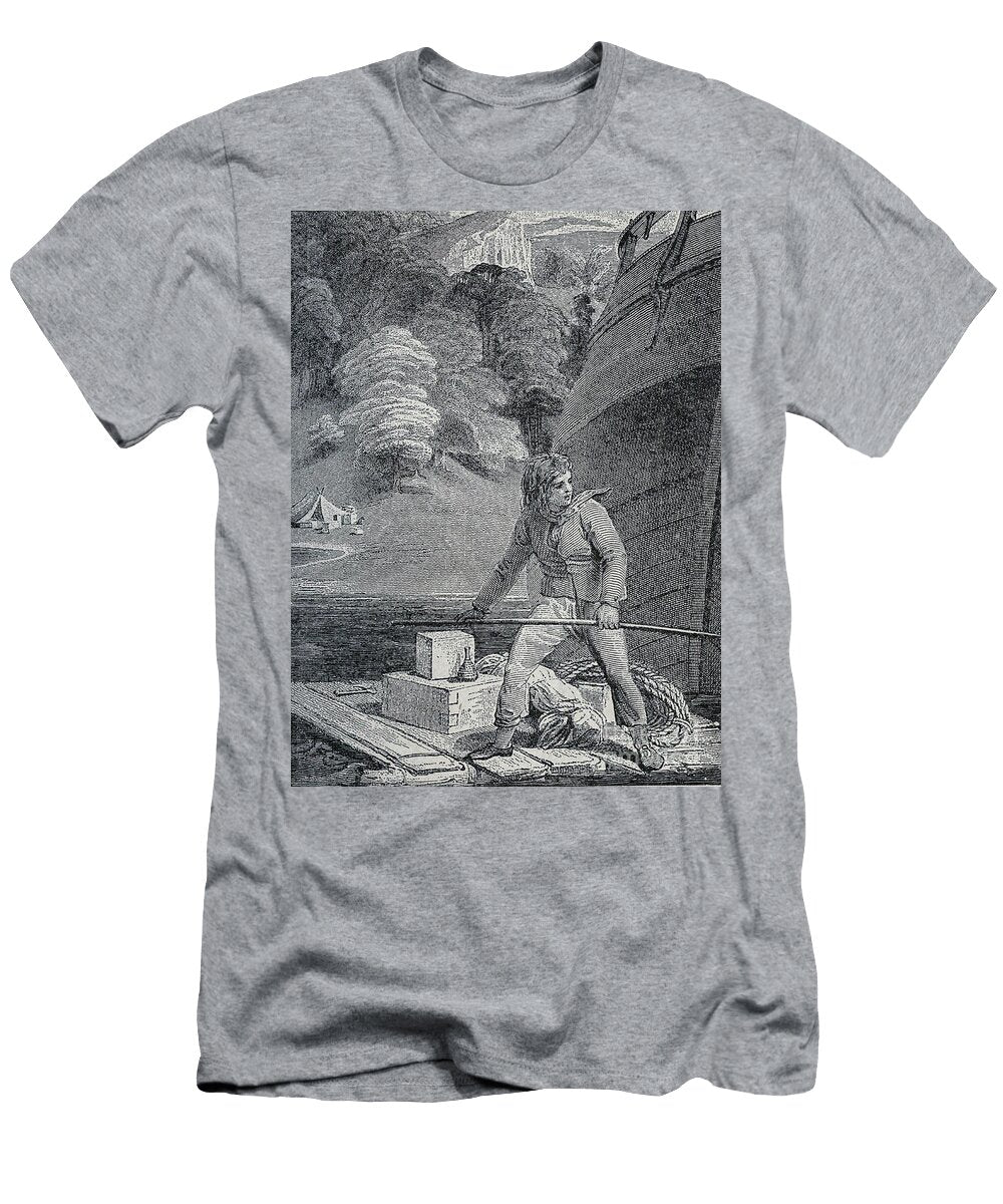Robinson Crusoe Upon His Raft C1 Historic Illustrations T-Shirt