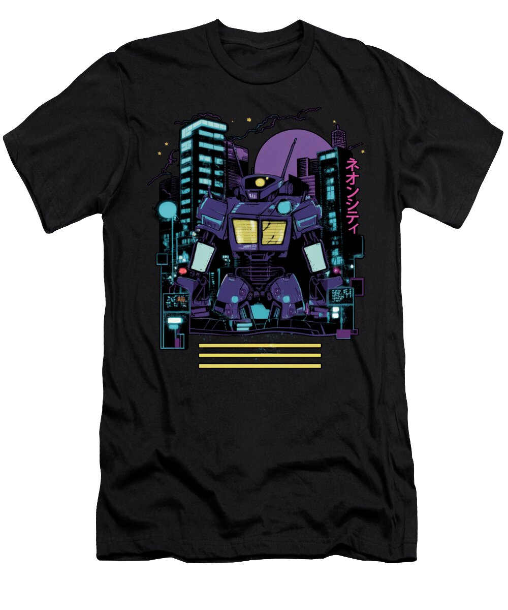 Robot Anime Style Towering Landmarks Beckon Mizorey T-Shirt