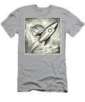 Rocket Ship in Deep Space Comic Book Art 14 Mad Paperairplanes T-Shirt