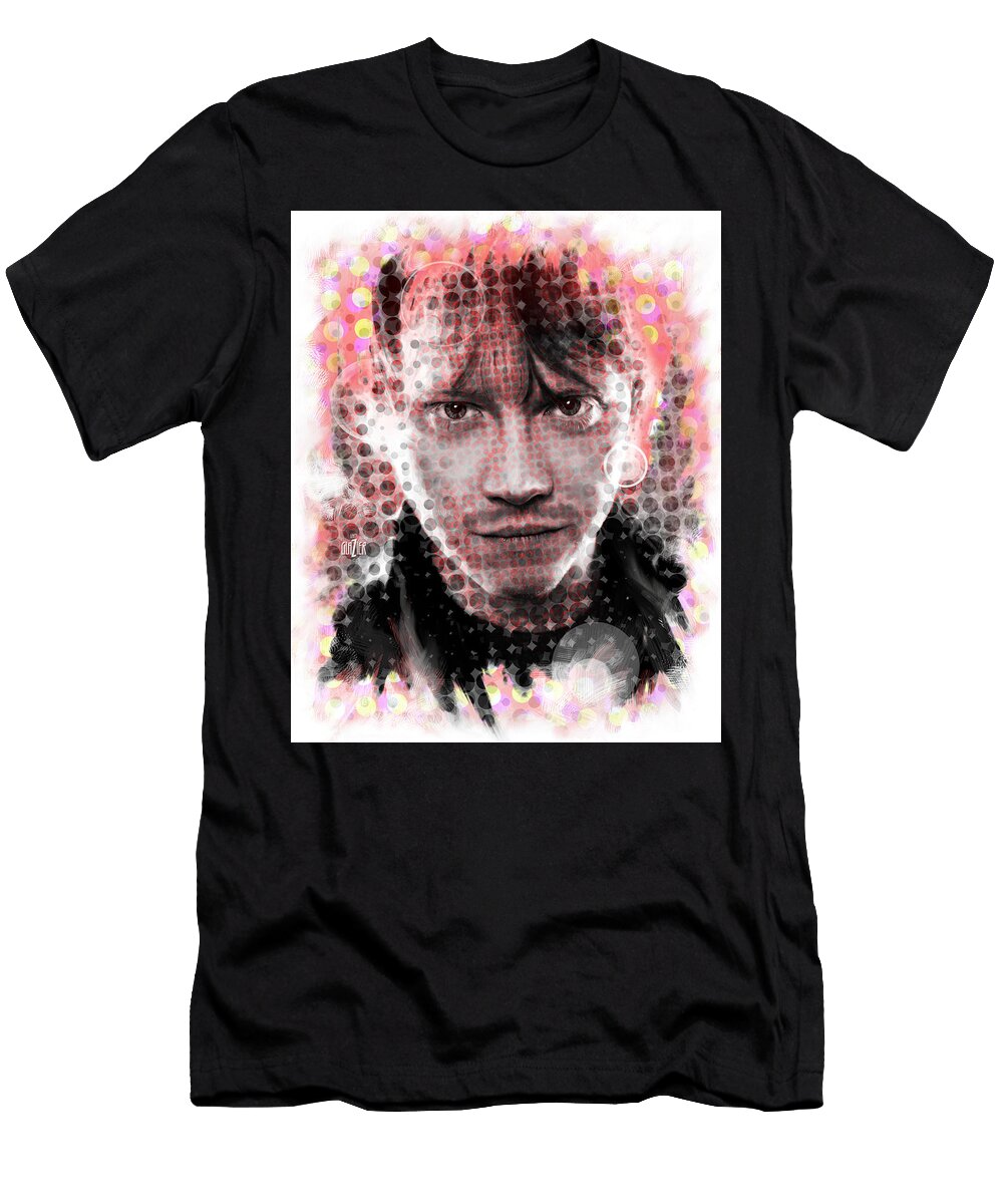 Ron Weasley Halftone Portrait Garth Glazier T-Shirt